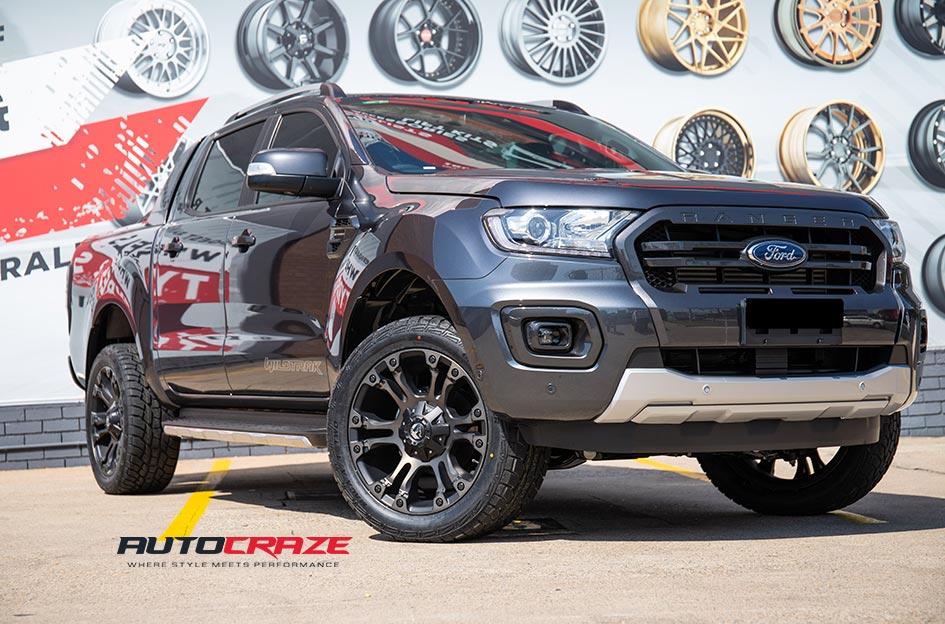 FORD-RANGER-VAPOR-BLACK-MACHINED-WITH-DARK-TINT